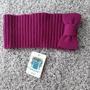 Portolano Burgundy Cashmere/Wool Italian  Headband with a Bow